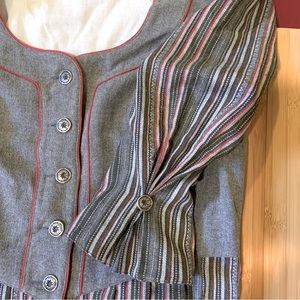 Landhaus dress Dirndl Oktoberfest woman’s 18 flower button detail wool